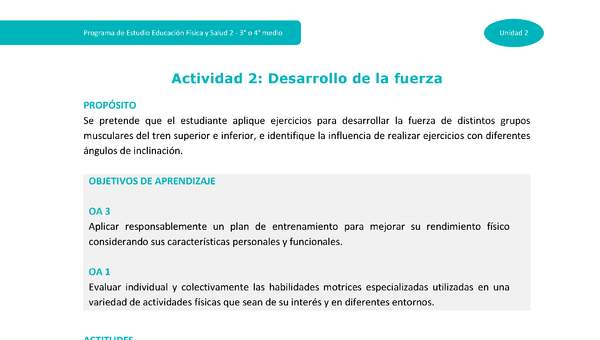 Actividad 2: Desarrollo de la fuerza