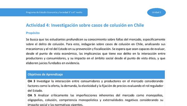Actividad 4: Investigación sobre casos de colusión en Chile