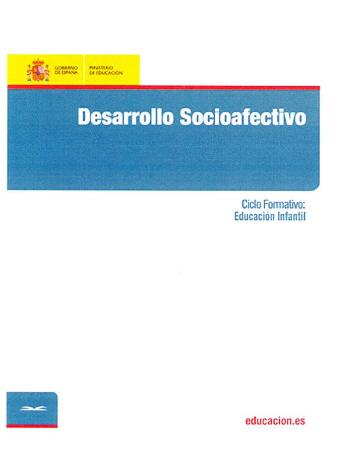 Desarrollo socioafectivo. Ciclo formativo. Educación infantil