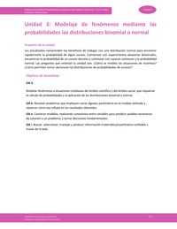 Unidad 3: Modelaje de fenómenos mediante las probabilidades las distribuciones binomial o normal