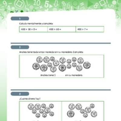 Resolución de problemas que involucra contar o usar dinero 1
