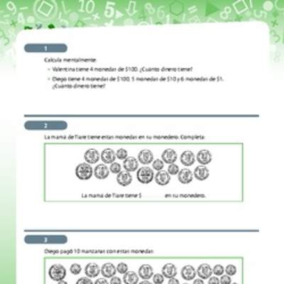 Resolución de problemas que involucra contar o usar dinero 3