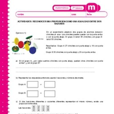 Reconocer una proporción como una igualdad entre dos razones