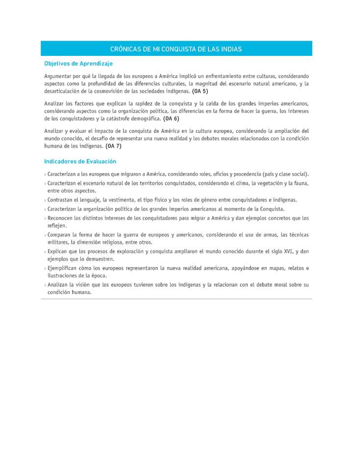 Evaluación Programas - HI08 - OA05 - OA06 - OA07 - U1 - CRÓNICAS DE MI CONQUISTA DE LAS INDIAS