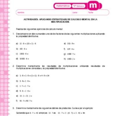 Aplicando estrategias de cálculo mental en la multiplicación