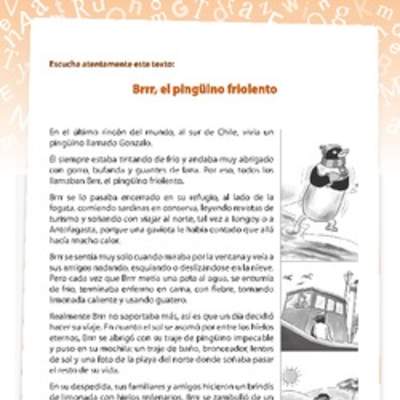 Comprensión de lectura El pingüino