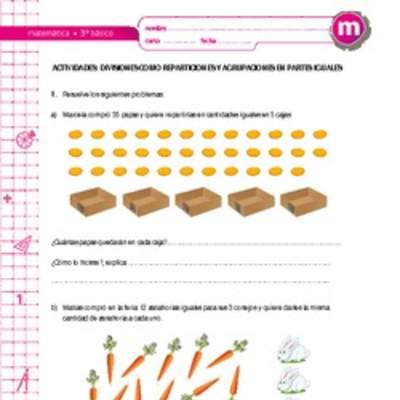 Divisiones como reparticiones y agrupaciones en partes iguales