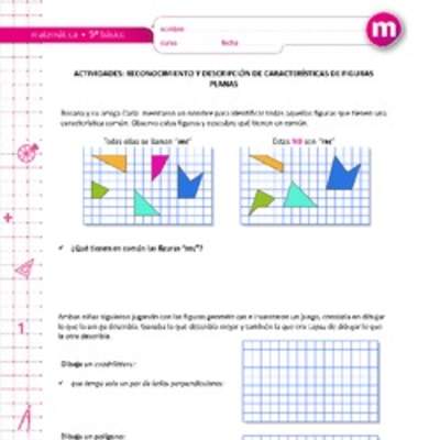 Reconocimiento y descripción de características de figuras planas