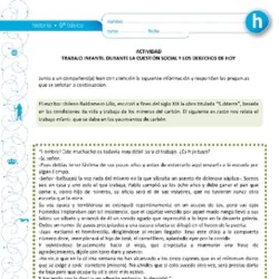 Trabajo infantil durante la cuestión social y los derechos de hoy