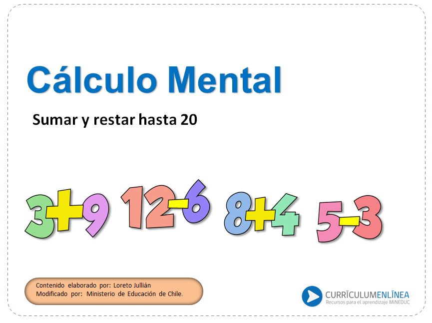 Cálculo Mental Contando Hacia Delante Curriculum Nacional Mineduc Chile