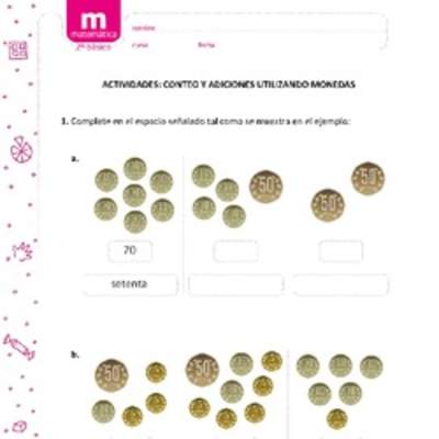 Adiciones y sustracciones utilizando monedas