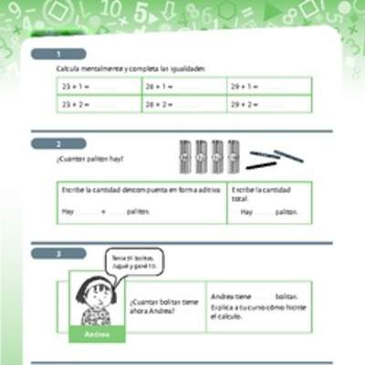 Actividades de adición y cáculo mental