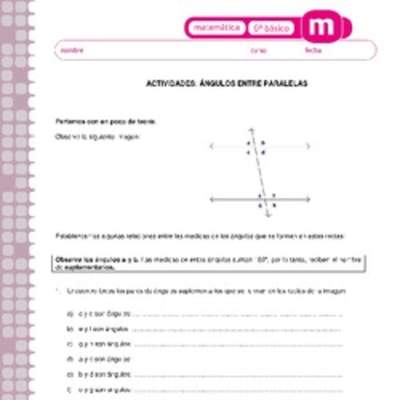 Determinar medida de ángulos entre paralelas