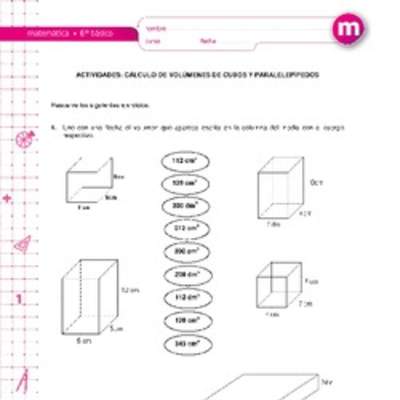 Cálculo de volúmenes de cubos y paralelepípedos