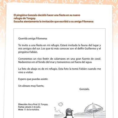 Escritura fiesta Filomena