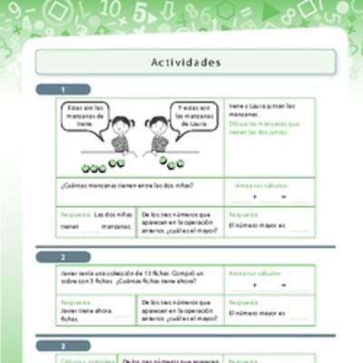 Resolución de problemas de adición y comparación de cifras