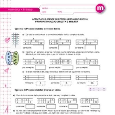 Resolver problemas asociados a la proporcionalidad directa e inversa