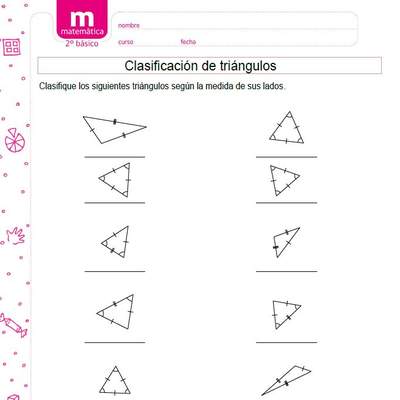 Clasificar triángulos según medidas de lado A