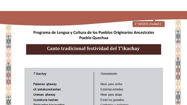 Orientaciones al docente - Canto tradicional