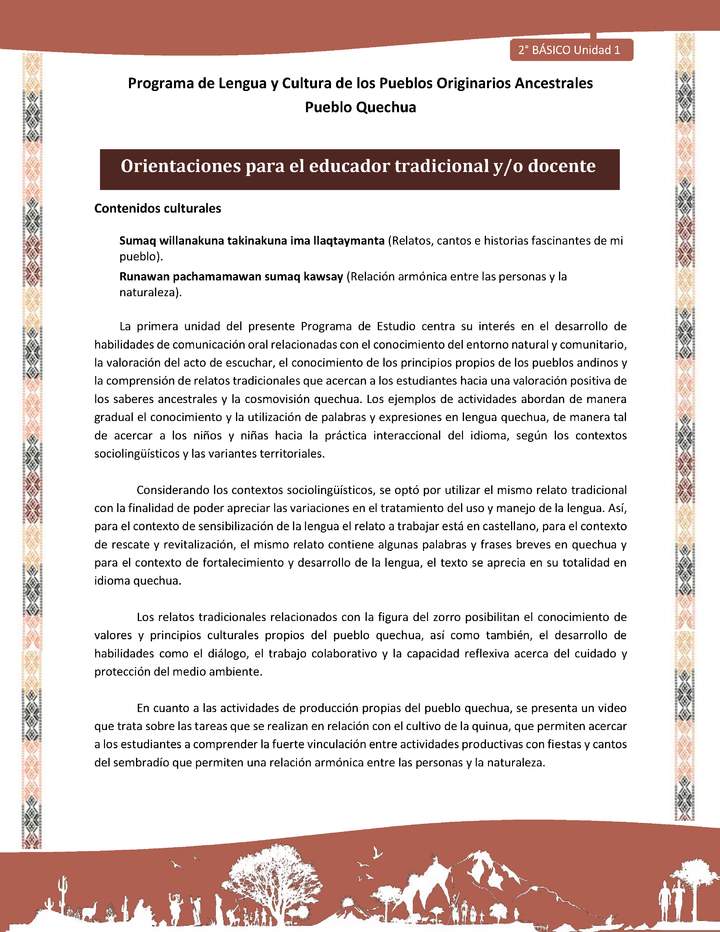 QUECHUA-LC02-U01-Orientaciones al docente - INTRODUCCIÓN