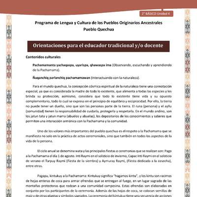 QUECHUA-LC02-U04-Orientaciones al docente - INTRODUCCIÓN