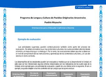 Orientaciones al docente - LC02 - Mapuche - U1 - Ejemplo de evaluación