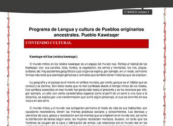 Orientaciones al docente - LC01 - Kawésqar - U1 - Contenidos culturales