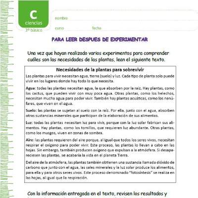 Para leer después de experimentar