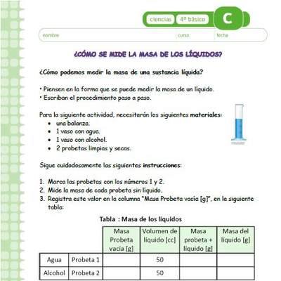 ¿Cómo se mide la masa de los líquidos?