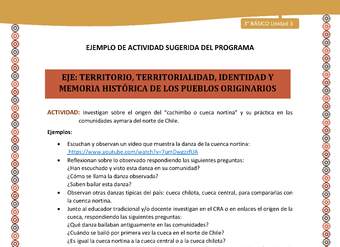 12-Actividad Sugerida LC03-U03-OA08-Investigan sobre el origen del “cachimbo o cueca nortina” y su práctica en las comunidades aymara del norte de Chile.