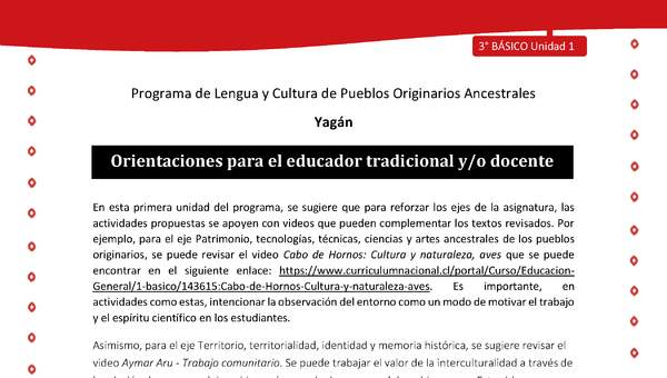 Orientaciones para el educador tradicional y/o docente