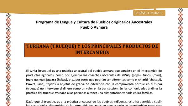 01-Orientaciones para el educador-LC03 U02-Turkaña (trueque) y los principales productos de intercambio