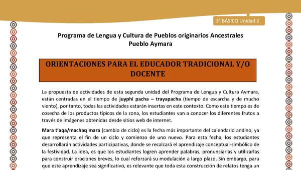 Orientaciones para el educador tradicional y/odocente