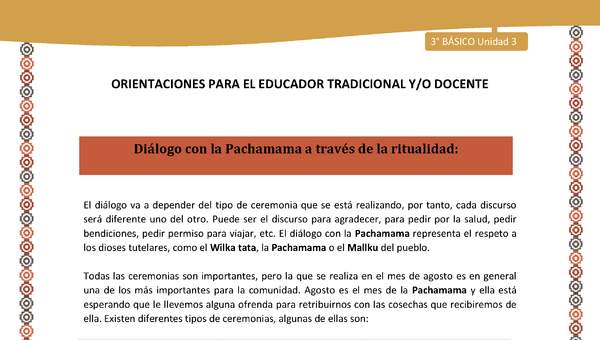 08-Orientaciones para el educador-LC03 U03-Diálogo con la Pachamama a través de la ritualidad