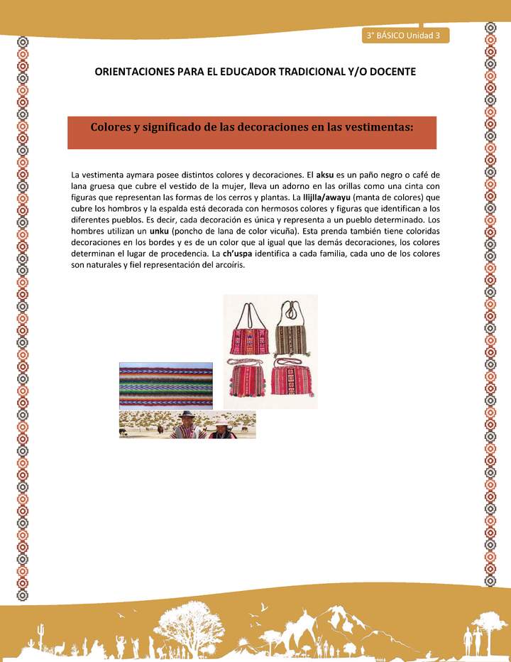 04-Orientaciones para el educador-LC03 U03-Colores y significado de las decoraciones en las vestimentas