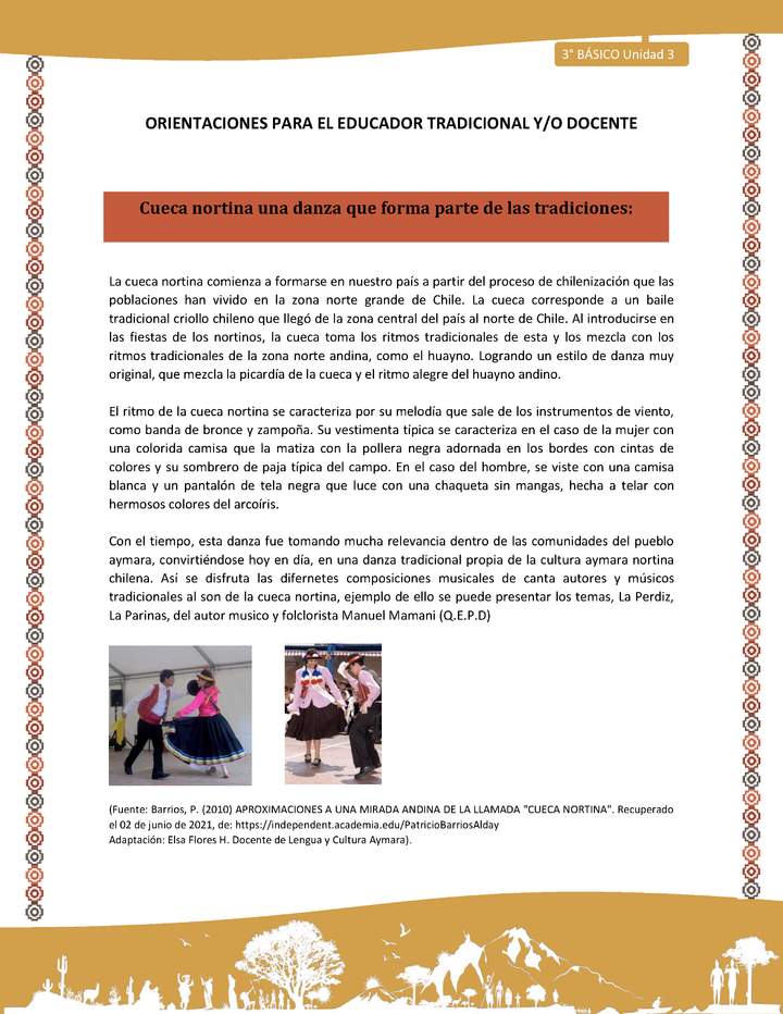 06-Orientaciones para el educador-LC03 U03-Cueca nortina una danza que forma parte de las tradiciones