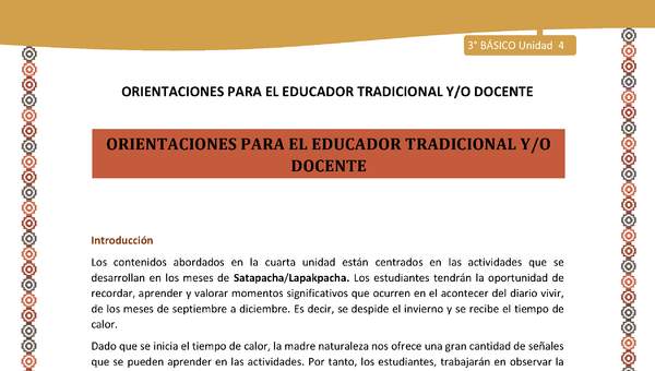 Orientaciones para el educador tradicional y/odocente-LC03 -AYM - Unidad 4