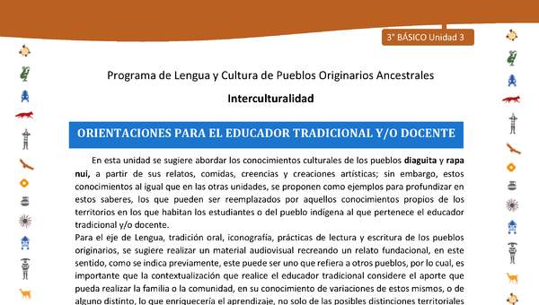 Orientaciones para el educador tradicional y/o docente