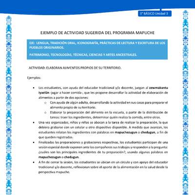 Elaboran alimentos propios de su territorio