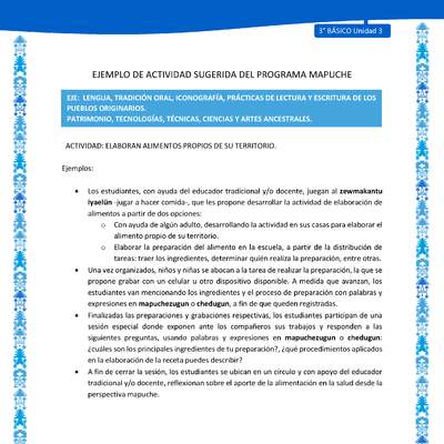 Elaboran alimentos propios de su territorio