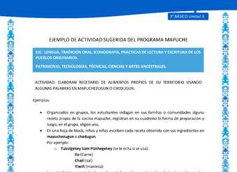 Elaboran recetario de alimentos propios de su territorio usando algunas palabras en mapuchezugun o chedugun