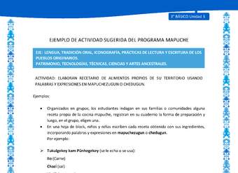 Elaboran recetario de alimentos propios de su territorio usando palabras y expresiones en mapuchezugun o chedugun