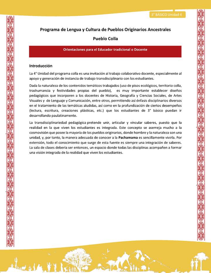 Orientaciones al docente - LC03 - Colla - U04 - Introducción