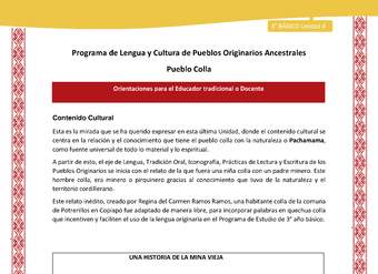 Orientaciones al docente - LC03 - Colla - U04 - Contenido Cultural
