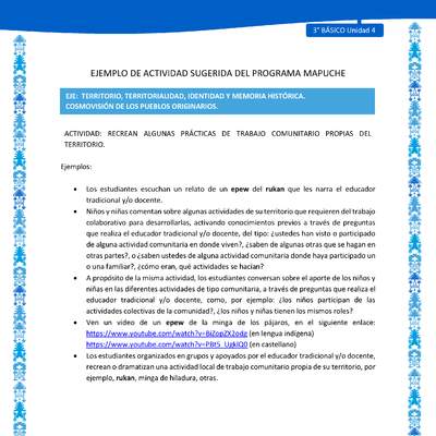 Recrean algunas prácticas de trabajo comunitario propias del territorio