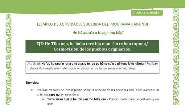 Realizan trabajos de investigación referidos a la relación entre las personas y la naturaleza