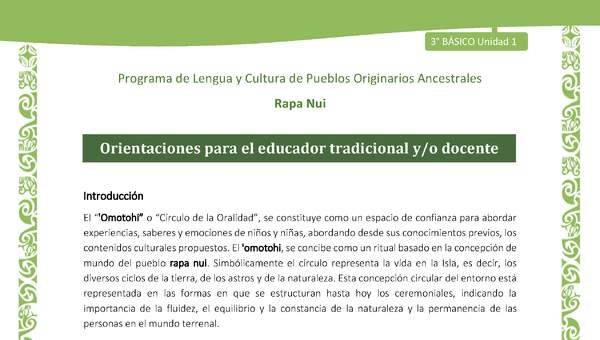 Orientaciones para el educador tradicional y/o docente