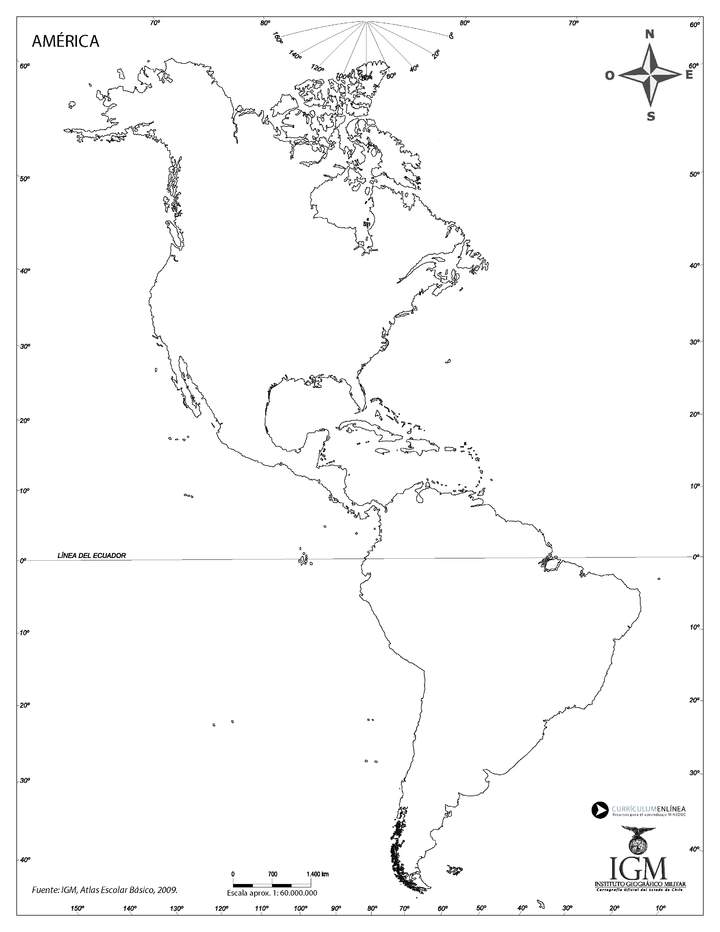 Mapa Mudo De América Curriculum Nacional Mineduc Chile 8486