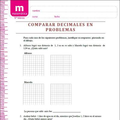 Comparar decimales en problemas