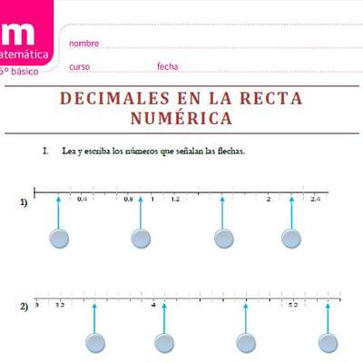 Decimales en la recta numérica